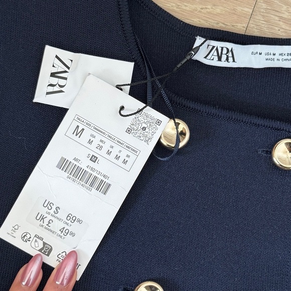 Zara Navy Blue Heavy Knit Dress - Picture 5 of 5